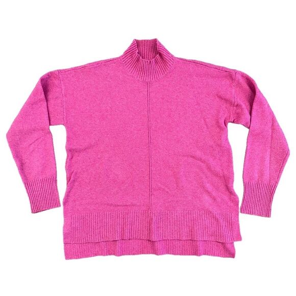 Tahari Pink Seamed Knit Turtleneck Sweater M - Picture 2 of 5